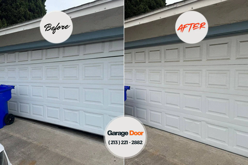 Before and after: garage door repair South Huntington, NY